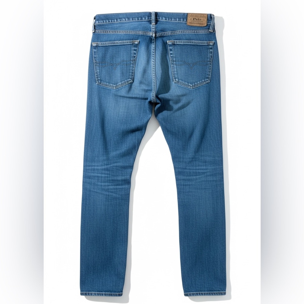 Polo Ralph Lauren Men’s Sullivan Slim Jeans With Stretch Leather Patch 36/32